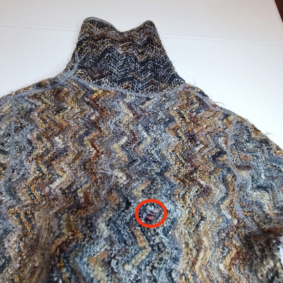 Harley Of Scotland Multicolor Chevron Wave Knit Pattern Turtleneck Sweater Men S - Picture 12 of 16